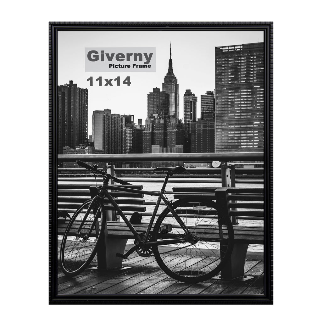 Giverny Picture Frame(11x14 Black), Wall-Mounted or Desk Top Display, Ultra-Light Photo Frame with Plexiglass Panel for Weddings, Parties, Ceremonies, Living Rooms, Bedrooms