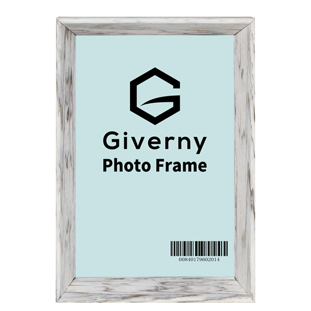 Giverny 4x6 Photo Picture Frames, Rustic Light Grey Photo Frames, Tabletop or Wall Mounting Display for Home & Office Decor, Set of 2