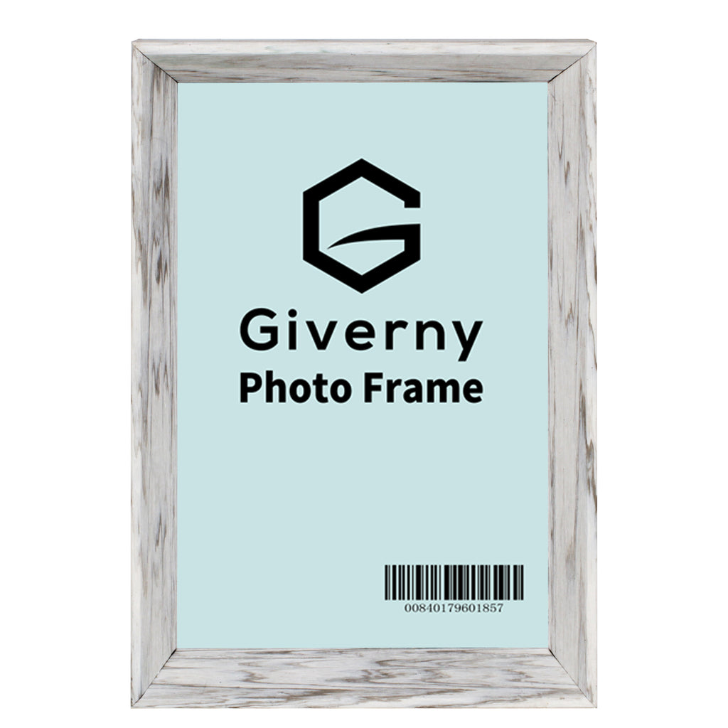 Giverny 4x6 Photo Picture Frames, Rustic Light Grey Photo Frames, Tabletop or Wall Mounting Display for Home & Office Decor, Set of 6