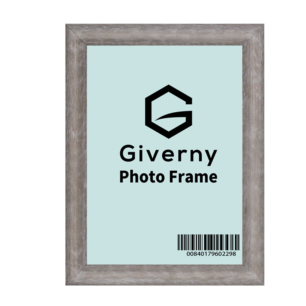 Giverny 5x7 Photo Picture Frames, Light Grey Photo Frames, Tabletop or Wall Mounting Display for Home & Office Decor, Set of 4