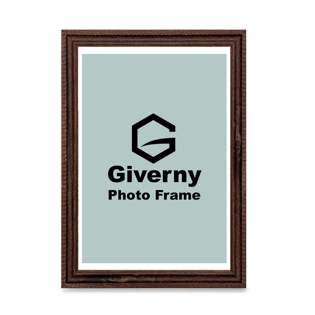 Giverny Picture Frame(4x6 Brown), Wall-Mounted or Desk Top Display, Ultra-Light Photo Frame with Plexiglass Panel for Weddings, Parties, Ceremonies, Living Rooms, Bedrooms