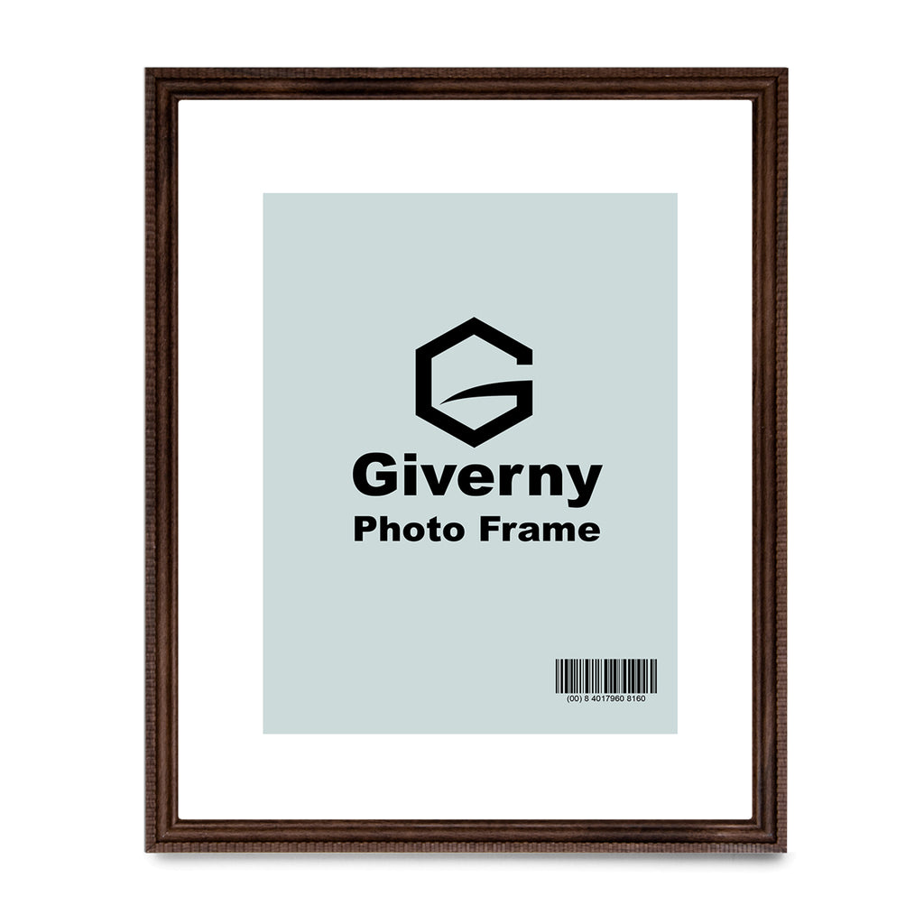 Giverny Picture Frame(8.5x11 Brown), Wall-Mounted or Desk Top Display, Ultra-Light Photo Frame with Plexiglass Panel for Weddings, Parties, Ceremonies, Living Rooms, Bedrooms